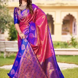 jayant creation Pink Art Silk Barasi Sarees-picture-2