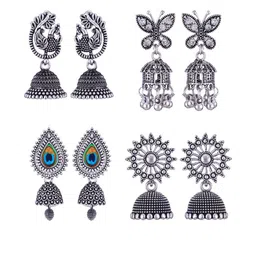 Sangria Silver-Plated Alloy Earrings-17