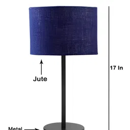 Aura Blue Traditional Cylindrical Shaped Table Lamp-17