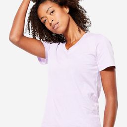 Domyos By Decathlon Women's V-Neck Cotton Fitness T-Shirt-image-35