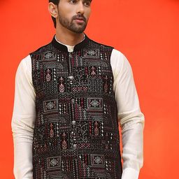 Jompers Embroidered Mandarin Collar Nehrujacket-picture-52