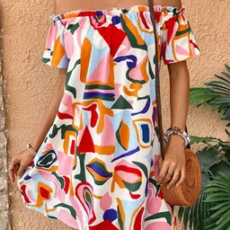 StyleCast Printed Off-Shoulder A-Line Mini Dress-picture-16