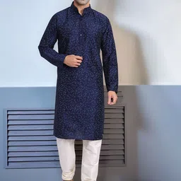 Moda Rapido Men Ethnic Motifs Printed Regular Kurta with Pyjamas-image-50