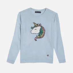 Allen Solly Junior Girls Solid Embellished Detail With Sweater-image-86