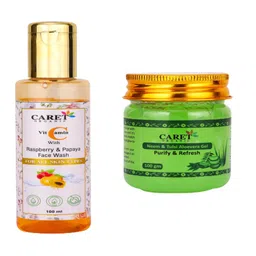CARET ORGANIC Raspberry & Papaya Face Wash 100 ml With Neem, Tulsi & Aloe Vera Gel 100 g-7