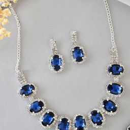 DressBerry Silver-Plated American Diamond-Stone Studded Jewellery Set-7