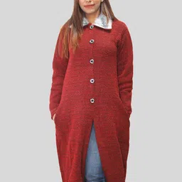 HAUTEMODA Women Shirt Collar Woollen Cardigan Sweaters-image-85
