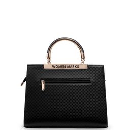WOMEN MARKS Textured PU Structured Handheld Bag with Cut Work image 4