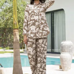 Chandbaali Floral Printed Shirt Collar Shirt With Trouser-image-75
