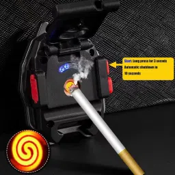 cartspace Cob LIght keychain with 6 lighting mode & cigratte lighter (Black) LED Front Light image 3