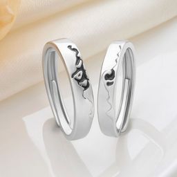 JOKER & WITCH Unisex Set Of 2 Jake & Melanie Diamond Couple Rings-image-87