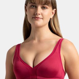 Jockey Wirefree Non Padded Soft Touch Full Coverage Stylised Mesh Panel Tshirt Bra-1820-picture-33