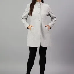 Cantabil Women Cotton Mandarin Collar Overcoat-image-56