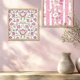 WALLLANE Brown & White 2 Pieces Floral & Botanical Wood Wall Art-image-97