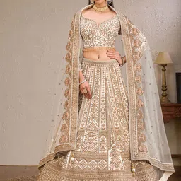 Koskii Embroidered Beads and Stones Velvet Ready to Wear Lehenga & Blouse With Dupatta-picture-12