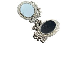Zoey Artificial Stones Studded Mirror Circular Studs image 2