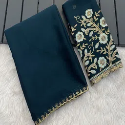 K 5 Fashion Embroidered Pure Chiffon Saree-32