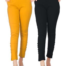 SAJATA Women Black Cotton Casual Cigarette Trousers-picture-0