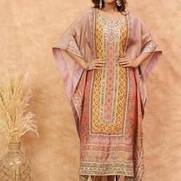 Varanga Women Ethnic Motifs Printed Regular Raw Silk Kurta with Dhoti Pants-image-68