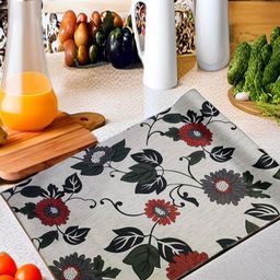 REVEXO Grey & Red Printed Water-Resistant Shelf Liner-7