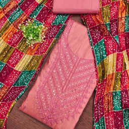 MANVAA Floral Embroidered Sequinned Unstitched Dress Material-image-85
