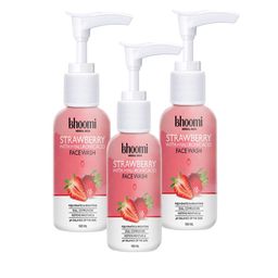 BHOOMI HERBAL INDIA Set Of 3 Strawberry With Hyaluronic Acid Face Wash - 100 ml Each-image-26