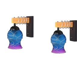 SOMIL Pink Glass Cylinder Printed Wall Lamps-picture-31