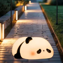 Rechargeable Sleeping Panda Night Light, Touch Silicone Lamp Gift for Kids A40 Night Lamp-image-69