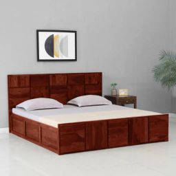 woodsworth from pepperfry Bergen Sheesham Wood King Size Bed In Honey Oak Finish With Box Storage-picture-32