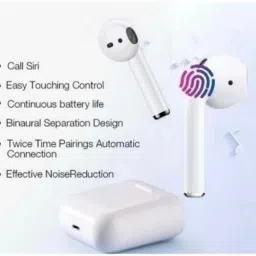 aj hub Portable Earbuds Headset i12 With Active Noise Cancellation And Charging Case Bluetooth Headset image 3
