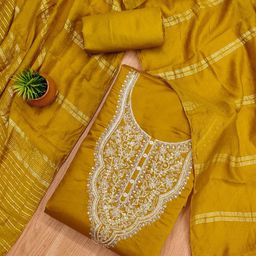 LeeliPeeri Designer Embroidered Unstitched Dress Material-image-40