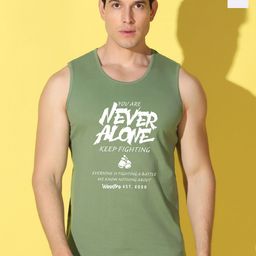 WOOSTRO Pack Of 2 Printed Super Combed Cotton Gym Vests VWS26(ALONE LGTGREEN)(BKLN WHITE)-image-76