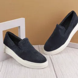 Mochi Men Suede Round Toe Loafers-image-37