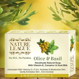 NATURE LEAGUE Set Of 4 Olive & Basil Skin Nourishing Soaps- 100g Each-60