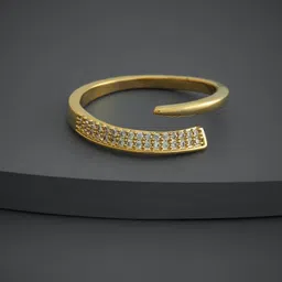 Kushal's Fashion Jewellery Gold-Plated Zircon Studded Finger Ring-12