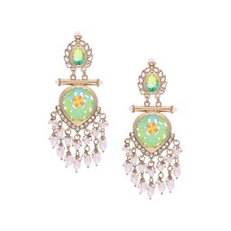 Anouk Gold-Plated Artificial Stones And Beads Beaded Teardrop Shaped Drop Earrings image 3
