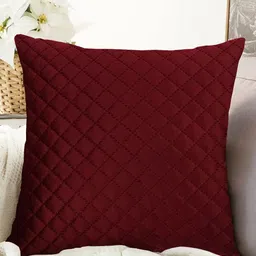 IVAZA Maroon Checked Velvet Square Cushion Covers-image-60