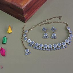 VATSALYA creation Gold-Plated Artificial Stone Studded Jewellery Set-11
