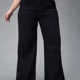 Miss Chase A+ Women Wide Leg High-Rise Heavy Fade Stretchable Jeans-image-90