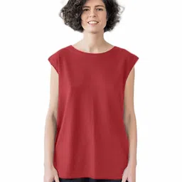 NOTWILD Women Solid Round Neck Cotton T-shirt-picture-34