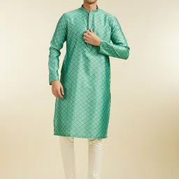Diwas by Manyavar Ethnic Motifs Woven Design Mandarin Collar Straight Kurta-image-72
