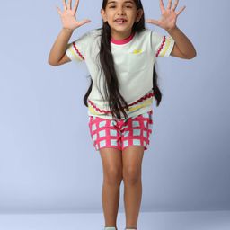 PILOLO Girls Round Neck Pure Cotton T-Shirt With Shorts-image-92