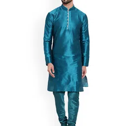 Sadree Men Regular Dupion Silk Kurta with Churidar-image-77