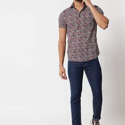 SAY Men Classic Floral Opaque Printed Casual Shirt-image-67