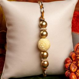 Look and Adorn Unisex Beige Thread Rakhi-image-41