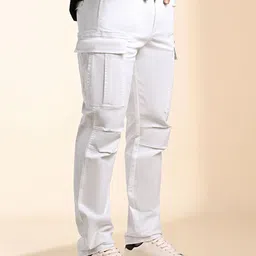KINGDOM OF WHITE Mens 8 Pocket Regular Fit Cotton Stretch Cargos-image-47
