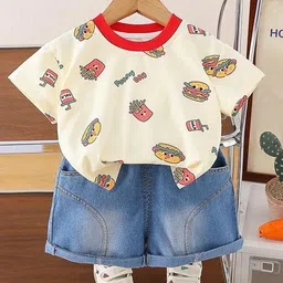 POP STREET KIDS Boys Printed Round Neck T-shirt With Shorts-image-81