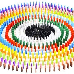 12 Colour Creative Wooden Colored Domino Blocks for Model Building(120 Pieces)-15