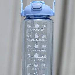Motivational 2LTR BPA-Free Blue Water Bottle & Leak-Proof Double Sipper Flip-Top 2000 ml Bottle-image-50
