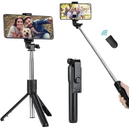Casewilla R1 Bluetooth Selfie Stick with Remote, 3-in-1 Multifunctional Selfie Stick, Monopod Stand & Mobile Stand Compatible with All Mobile Phones Bluetooth Selfie Stick-26